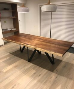Modern Live Edge Walnut Dining Table - 1 - Woodify