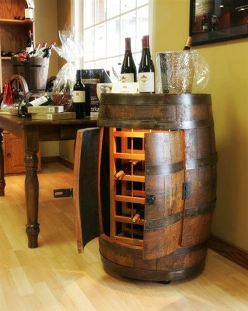 Solid Oak Wine Barrel - 18 Bottles - Woodify