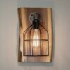 Steampunk Wood Edison Wall Sconce Light Fixture