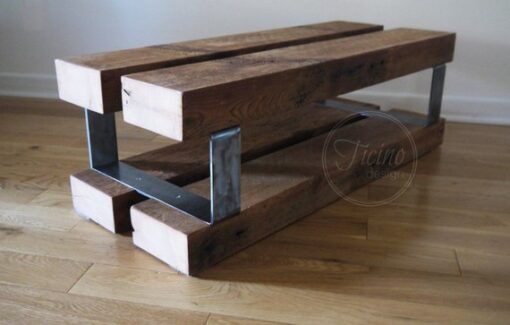 Entryway Bench Reclaimed Wood and Metal - 1 - Woodify