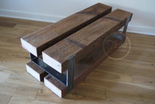 Entryway Bench Reclaimed Wood and Metal - 2 - Woodify