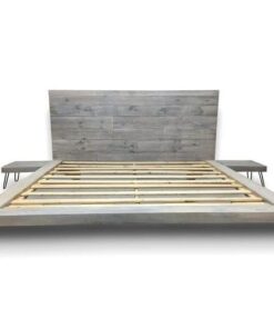 Floating Platform Bed with Integrated Side Tables - Reclaimed Wood - 1 - Woodify