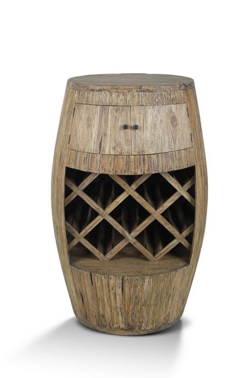 Giant Teak Wine Barrel Rack - 1 - Woodify