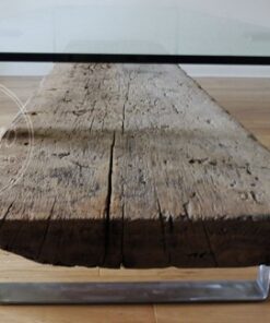 Reclaimed Industrial Wood Coffee Table Metal Legs - 1 - Woodify