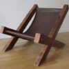Reclaimed Wood Leather Lounge Chair - 1 - Woodify