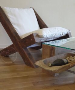 Reclaimed Wood Lounge Chair - 2 - Woodify