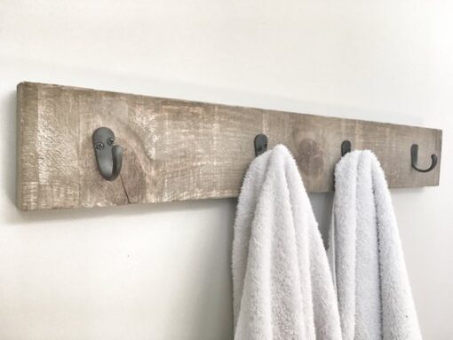 Rustic Wooden Walnut Towel Rack - Woodify