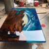 Blue Epoxy River Ocean Table - Woodify
